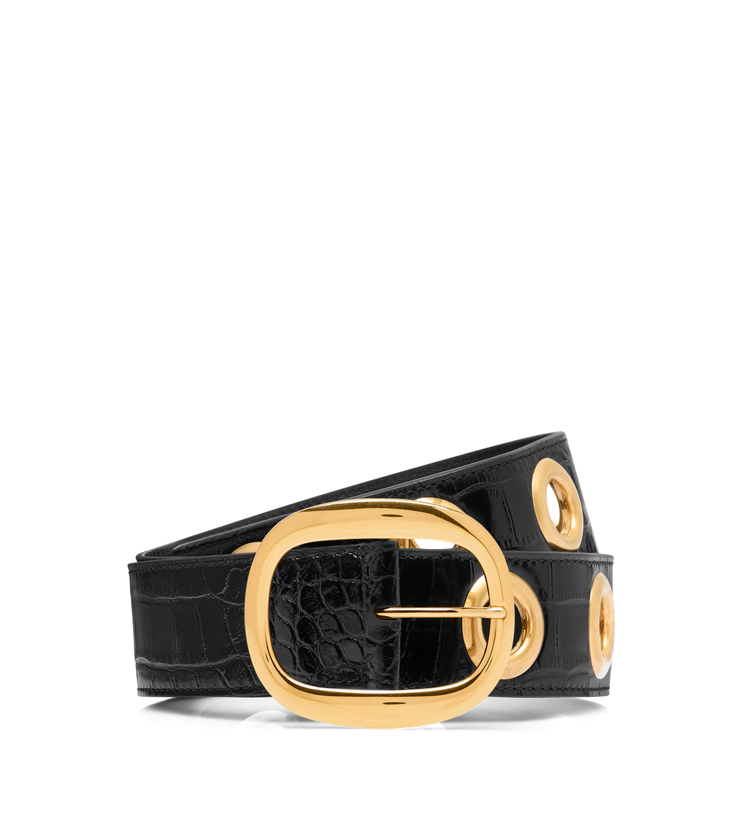CINTURÓN ÚRSULA DE PIEL DE COCODRILO ESTAMPADA BRILLANTE