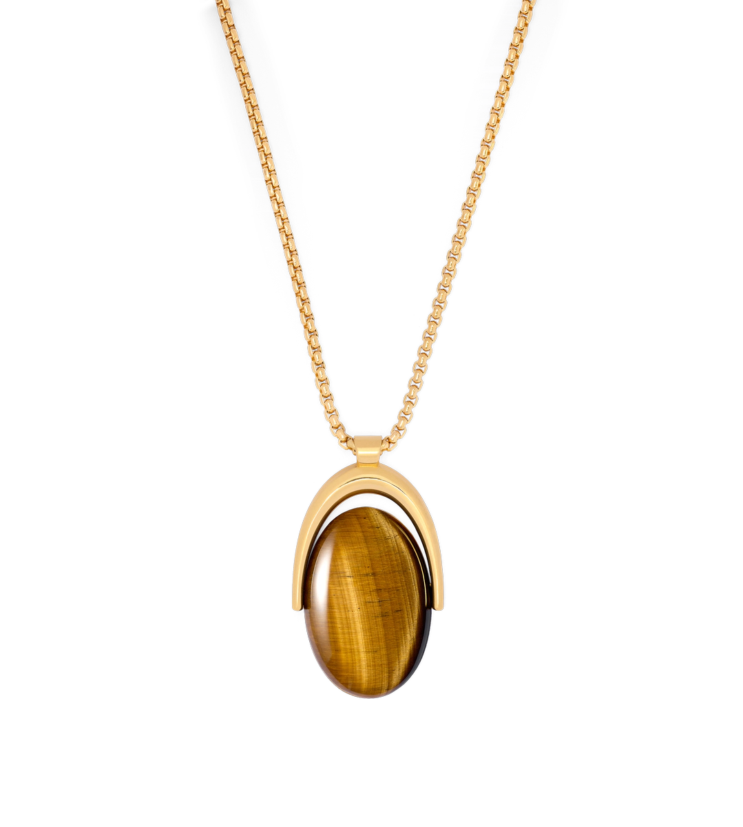 COLLAR ANGÉLICA DE LATÓN Y OJO DE TIGRE