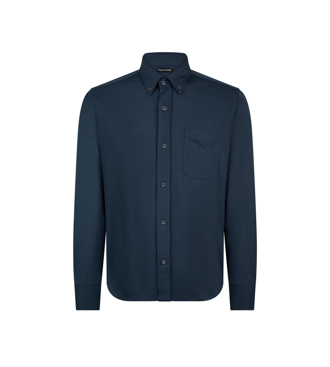 Camisa con botones de mezcla de seda y algodón