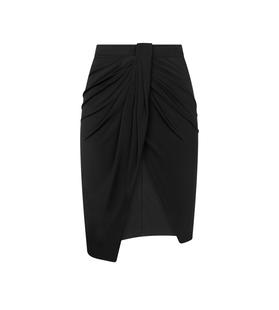 FALDA DRAPEADA CRUZADA DE JERSEY LUSTROSA