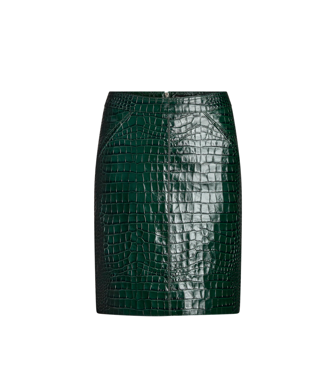 FALDA POR ENCIMA DE LA RODILLA DE PIEL CON REVESTIMIENTO DE COCODRILO