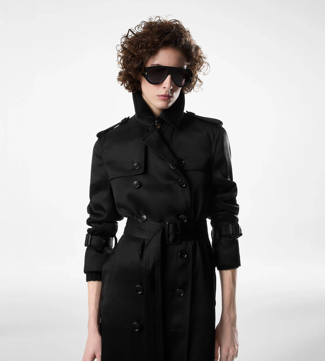 GABARDINA CON CUELLO INFERIOR DE CUERO