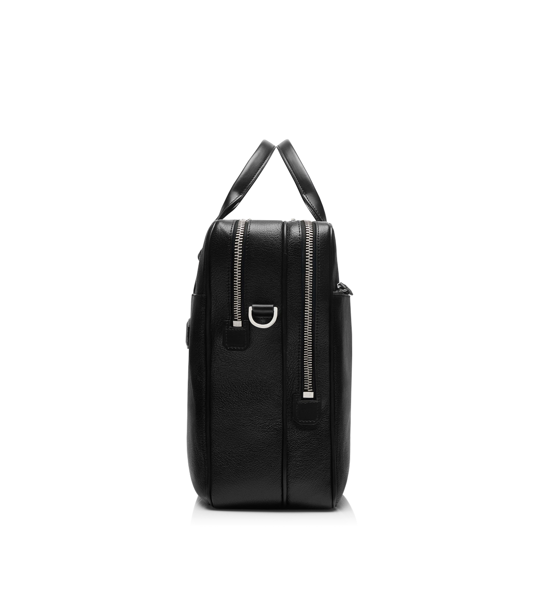 MALETÍN DE CUERO GRANULADO CON DOBLE CREMALLERA