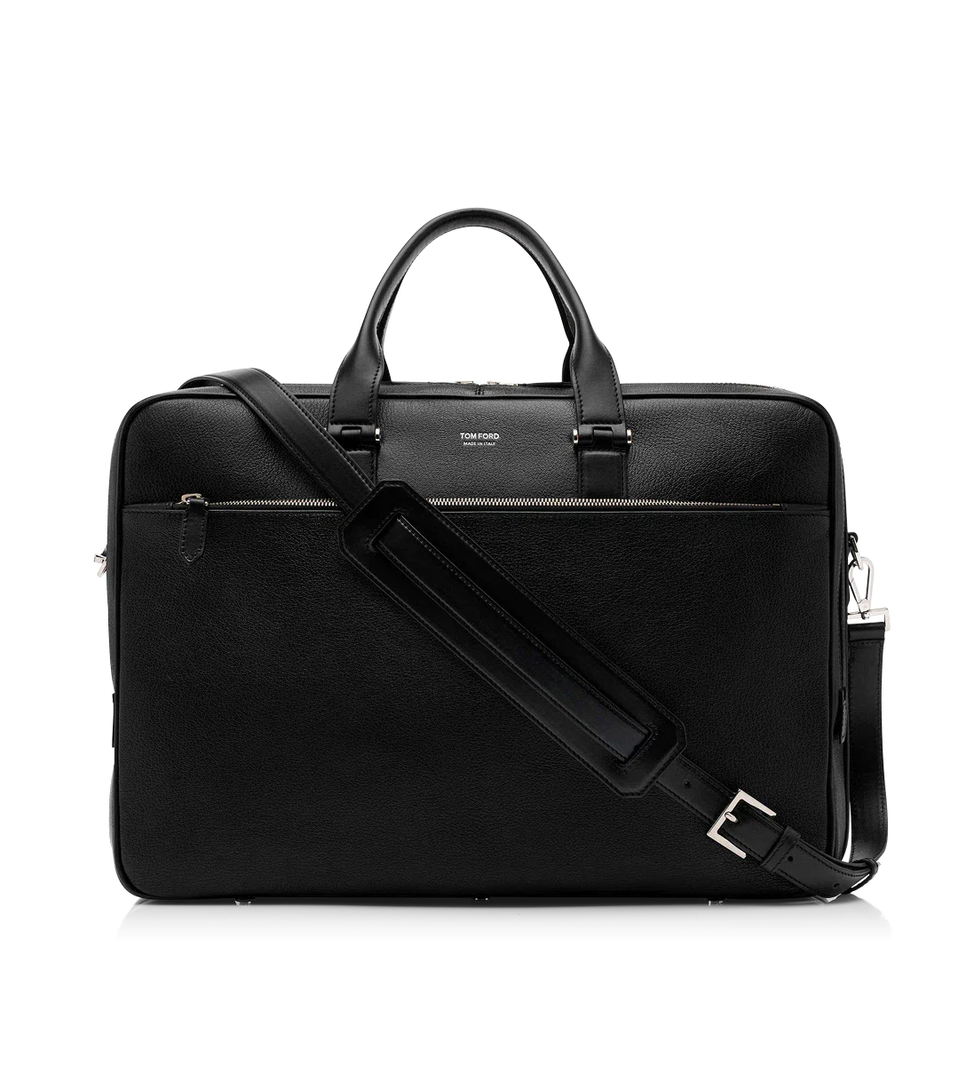 MALETÍN DE CUERO GRANULADO CON DOBLE CREMALLERA