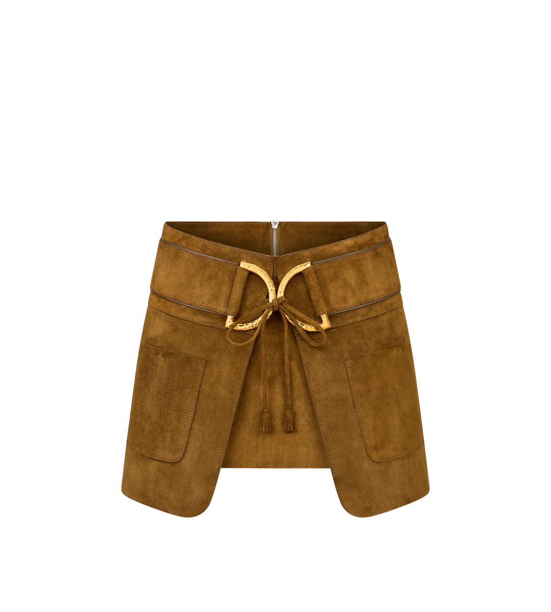 MINIFALDA DE ANTE TERCIOPELO CON DETALLE DE ANILLAS EN D