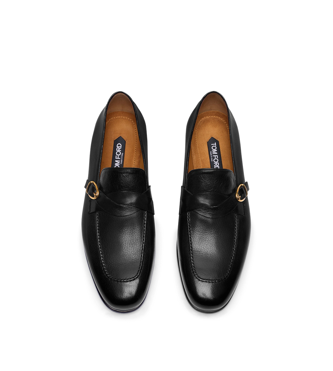 MOCASÍN GIGI CON HEBILLA DE BANDA TORCIDA EN PIEL DE GRANO FLEXIBLE