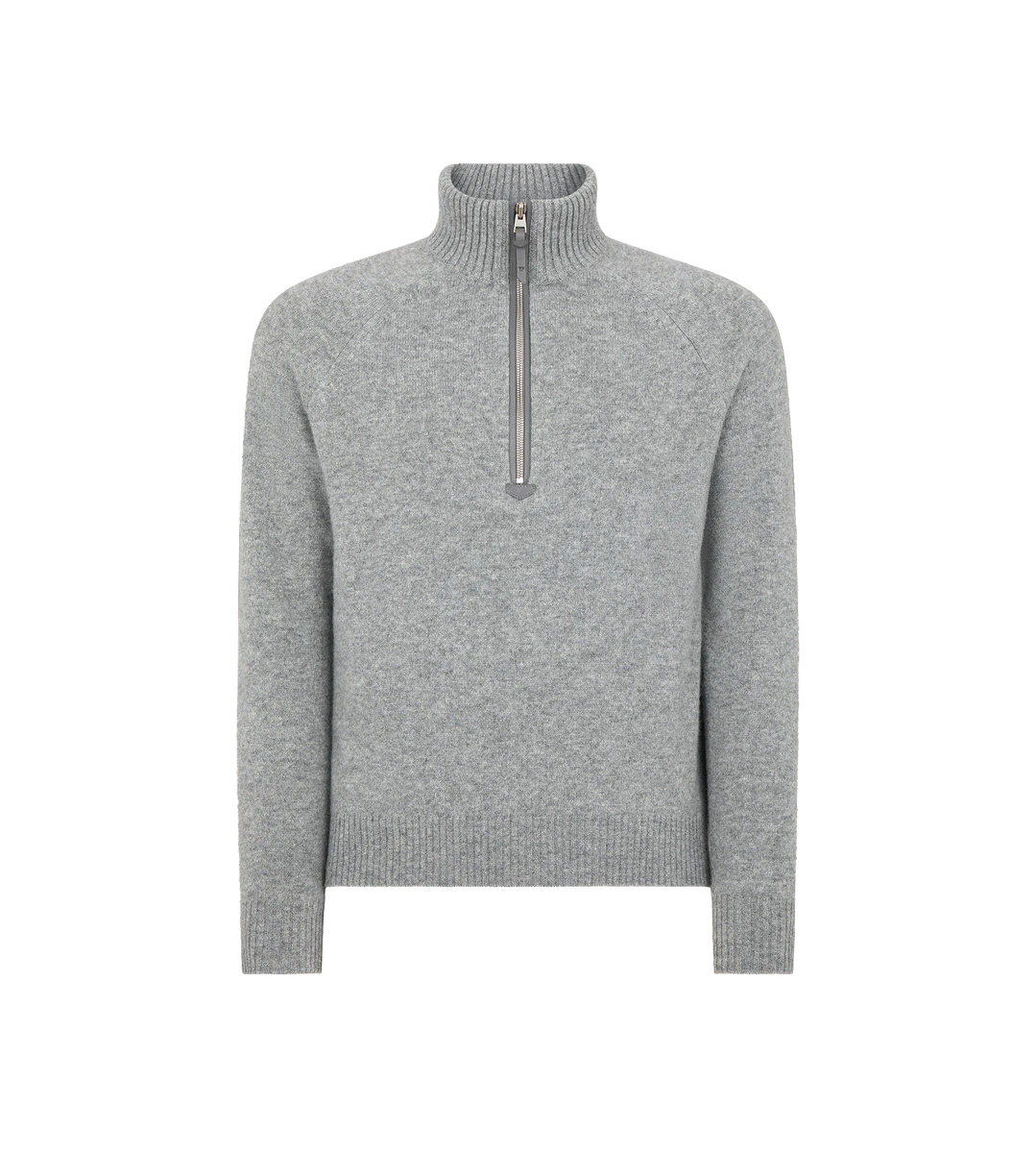 Media cremallera de lana de cordero y cachemira