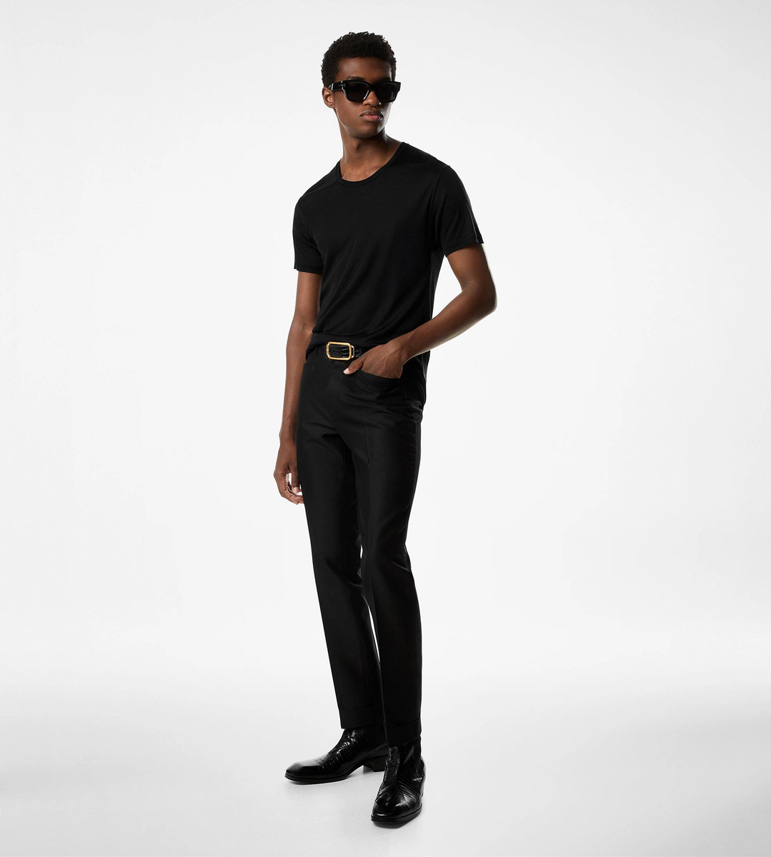 PANTALÓN ATTICUS DE LANA Y SEDA FAILLE CON BOLSILLO WESTERN