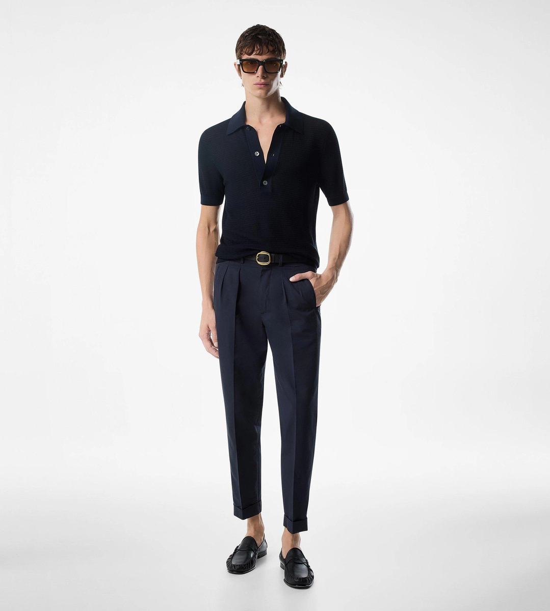 PANTALÓN DE POPELINA FLUIDA CON DOBLE PINZA