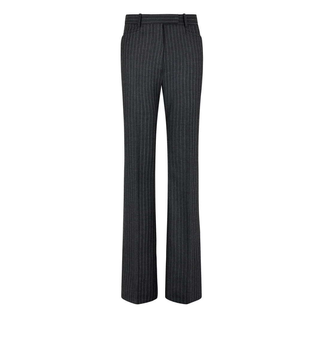 PANTALONES ANCHOS DE FRANELA DE LANA A RAYAS