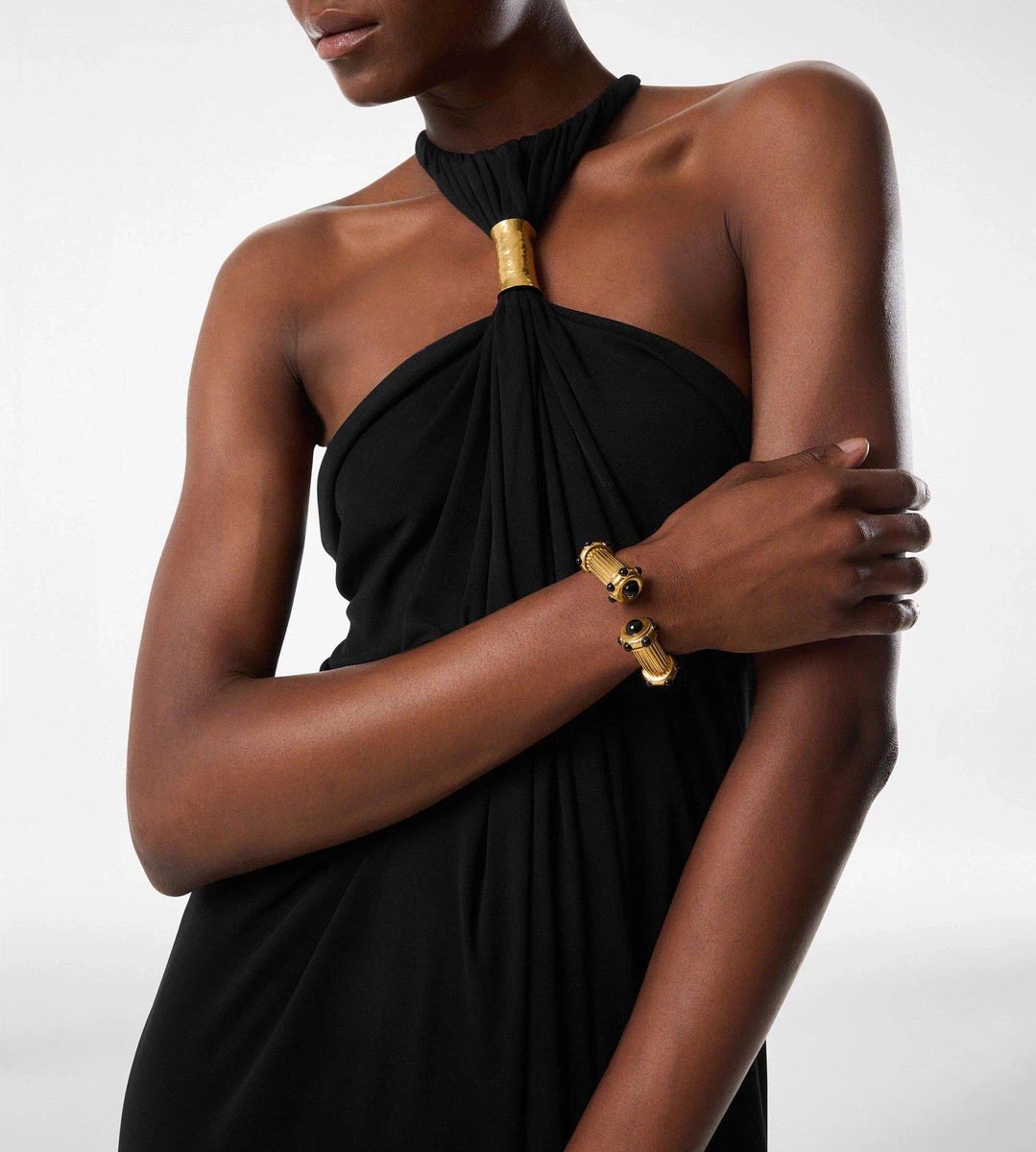 PULSERA DE CABUJONES DE LATÓN Y CRISTAL