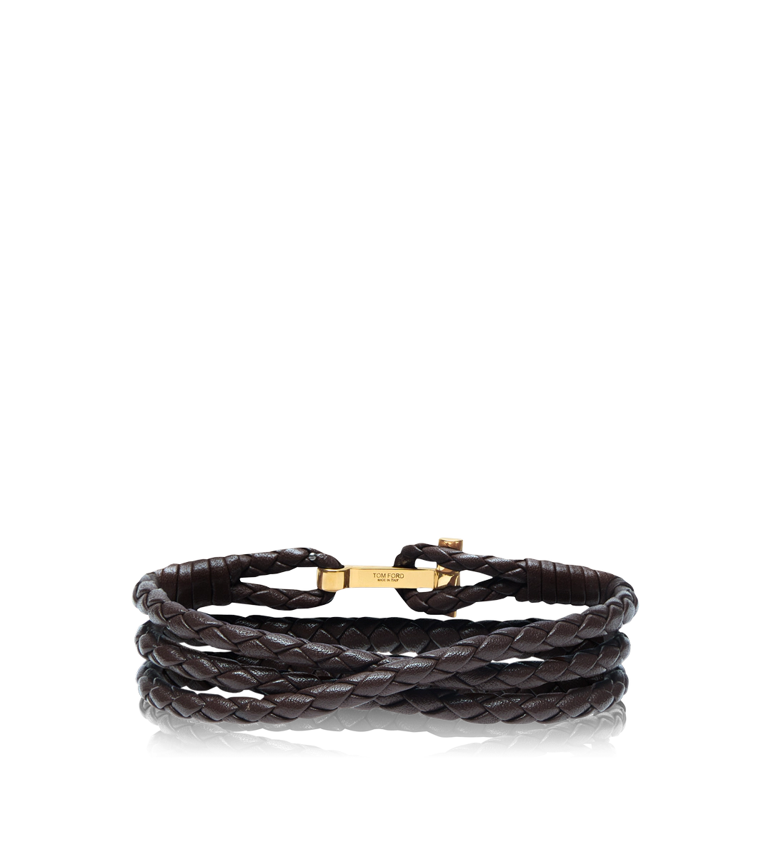 PULSERA T DE CUERO TRENZADO