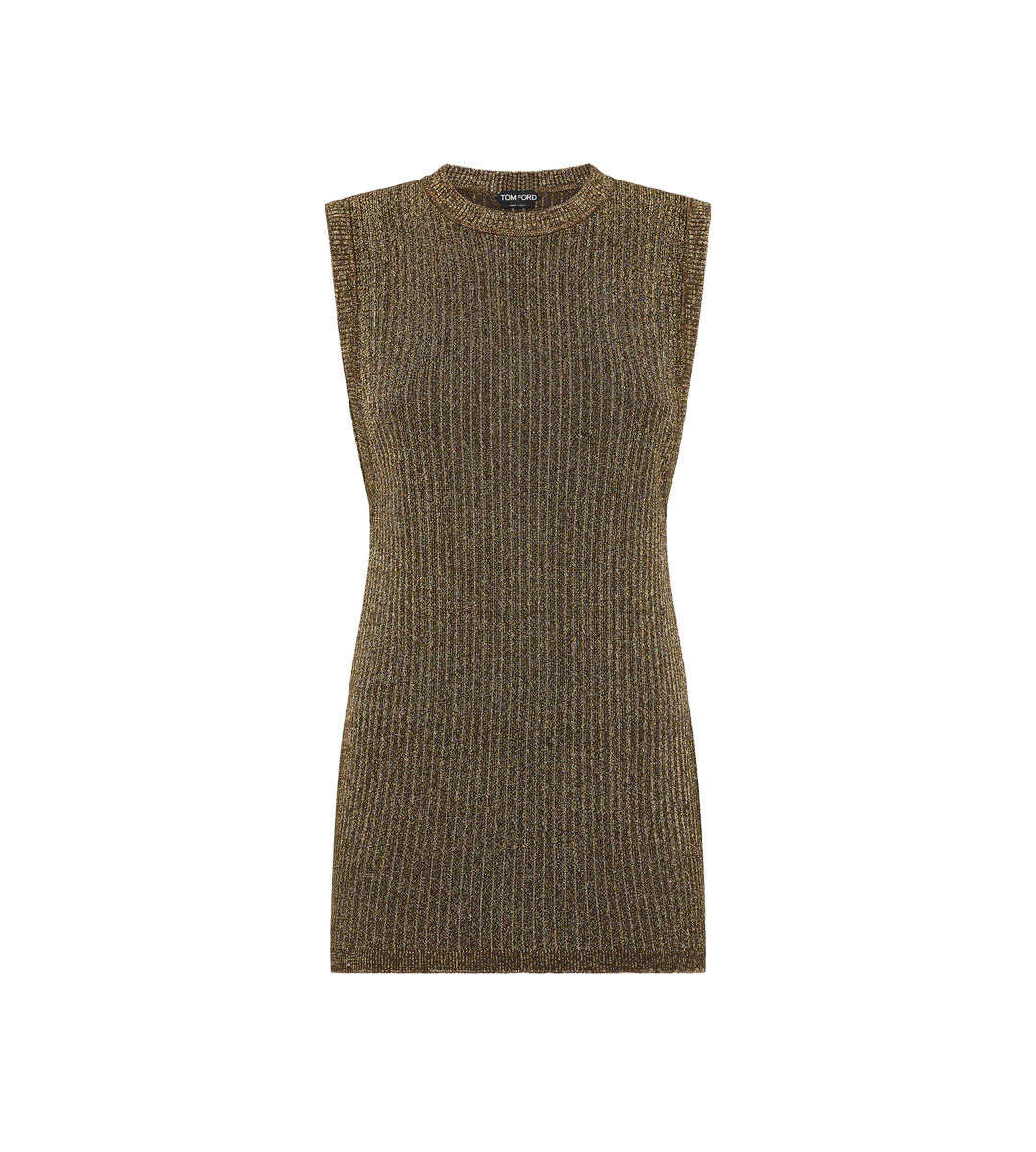 PUNTO DE CUELLO REDONDO SIN MANGAS CON ABERTURAS LATERALES