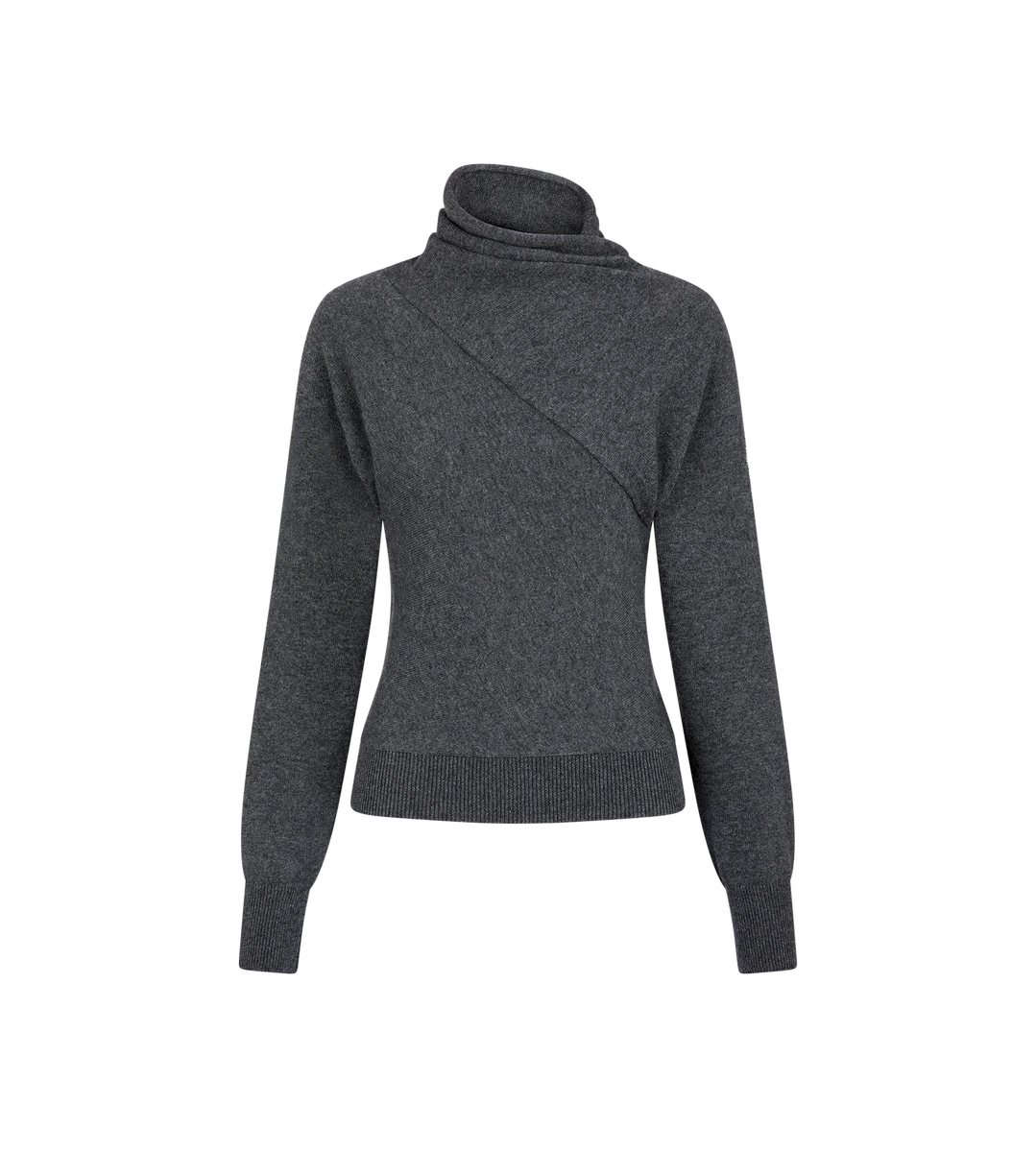 PUNTO DE MANGA LARGA CON CUELLO CRUZADO