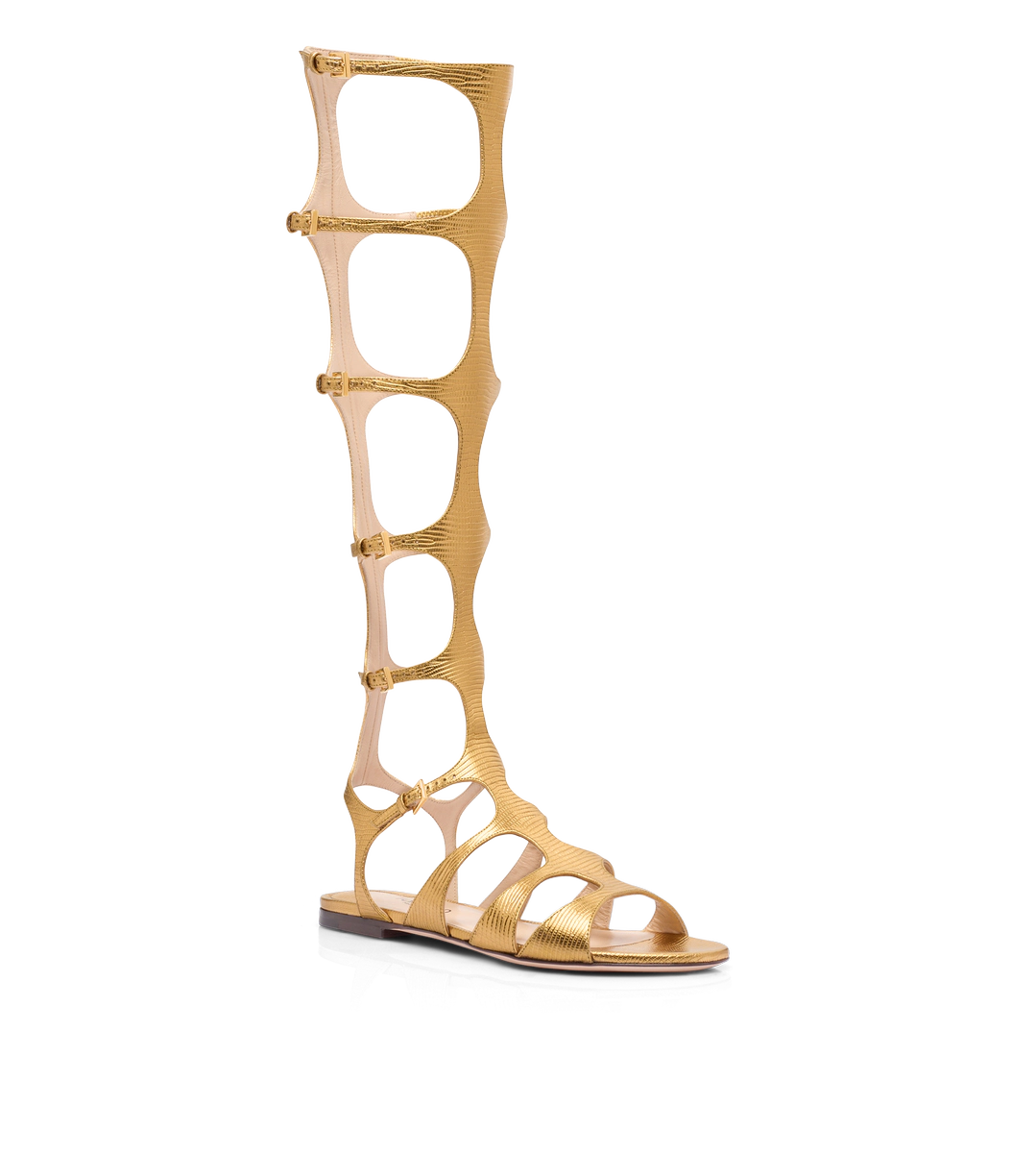 SANDALIA PARADIS LAMINADA CON ESTAMPADO DE LAGARTO