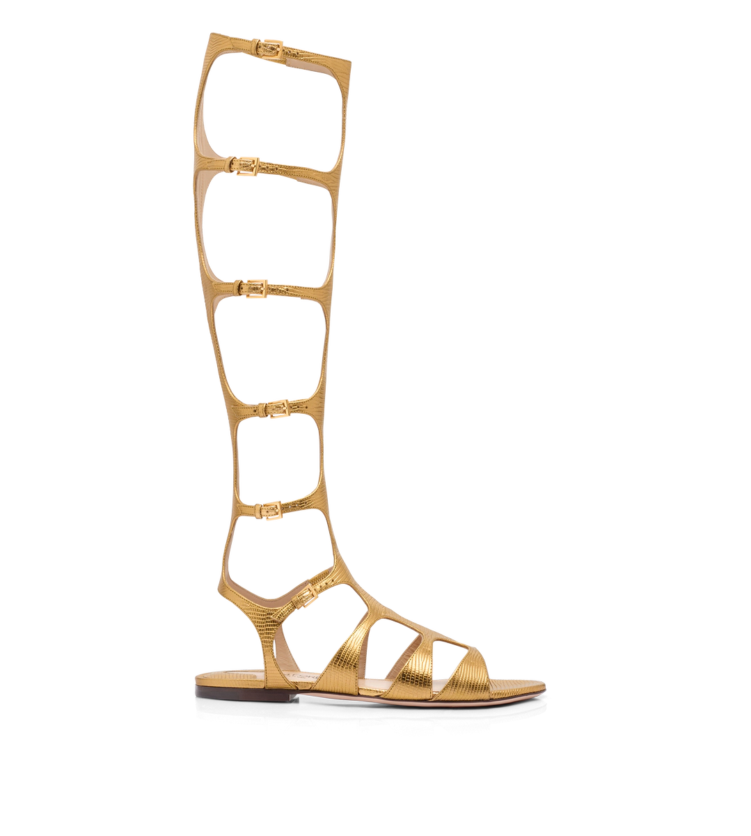 SANDALIA PARADIS LAMINADA CON ESTAMPADO DE LAGARTO