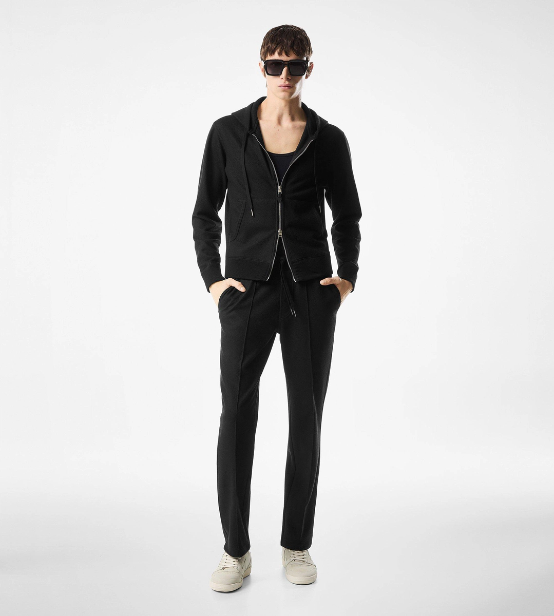 SUDADERA CON CAPUCHA Y CREMALLERA DE CACHEMIRA