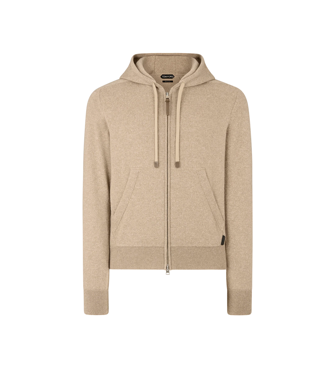 SUDADERA CON CAPUCHA Y CREMALLERA DE MERINO Y CACHEMIRA