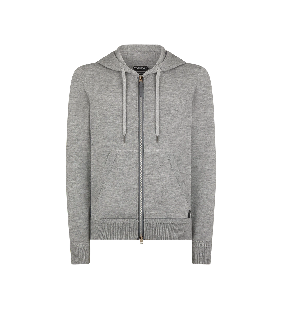 SUDADERA CON CAPUCHA Y CREMALLERA DE SEDA Y CACHEMIRA