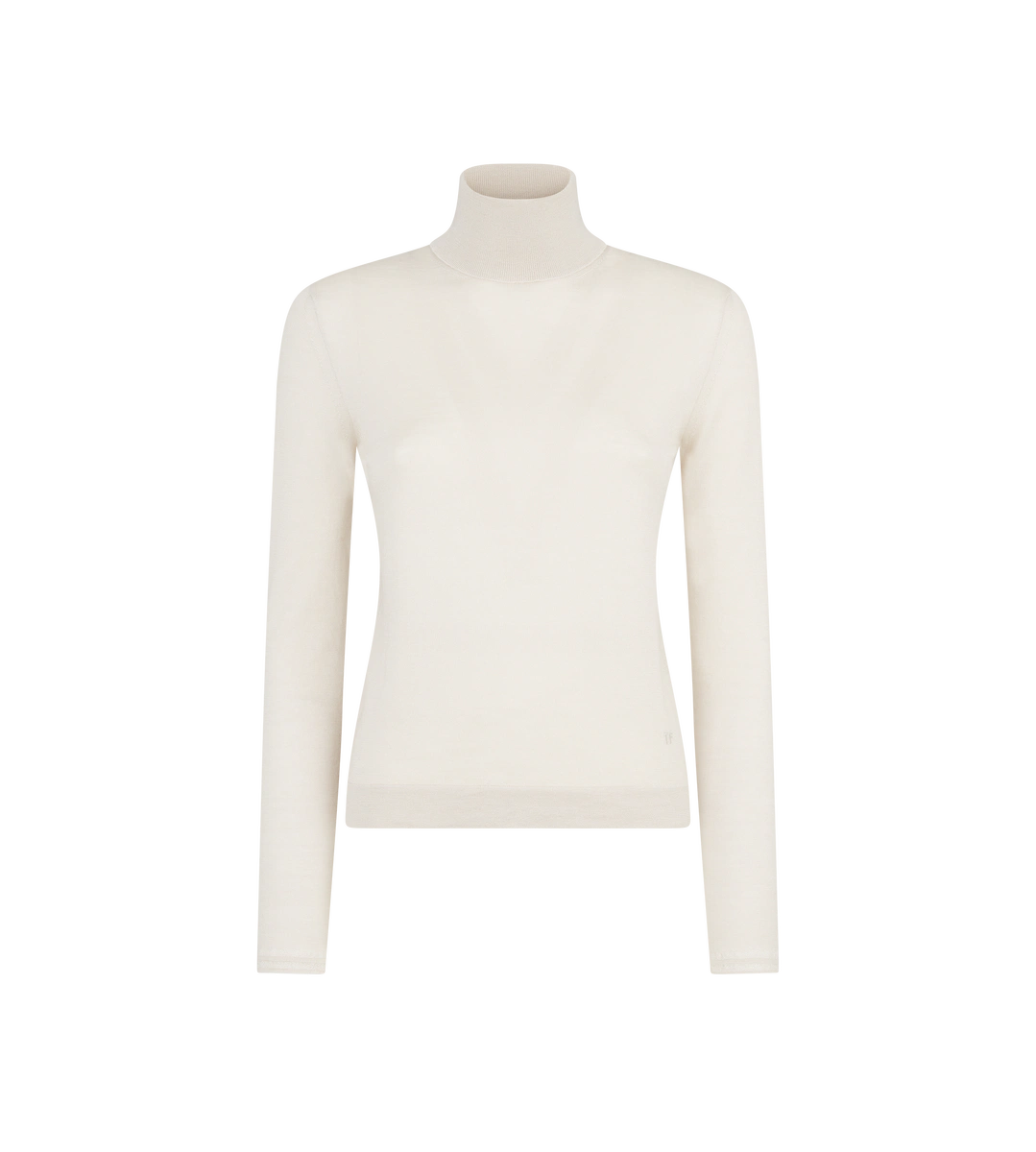 TOP DE CUELLO ALTO DE PUNTO DE SEDA Y CACHEMIRA FINA