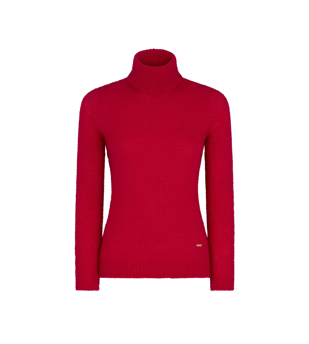 TOP DE CUELLO ALTO DE PUNTO DE SEDA Y CACHEMIRA SIN COSTURAS