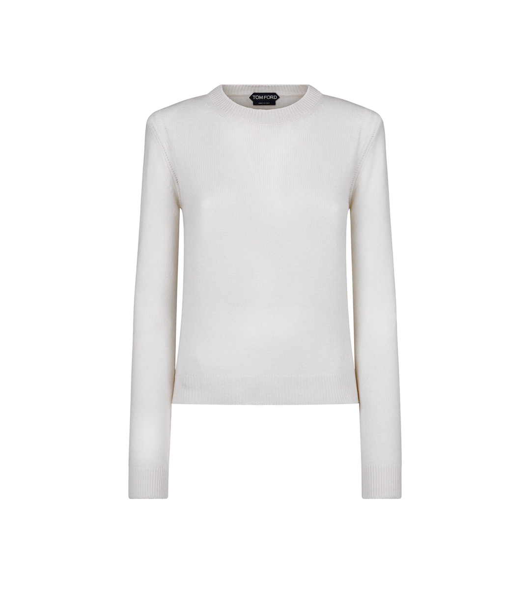 TOP DE CUELLO REDONDO DE PUNTO DE CACHEMIRA SUAVE CON HOMBROS