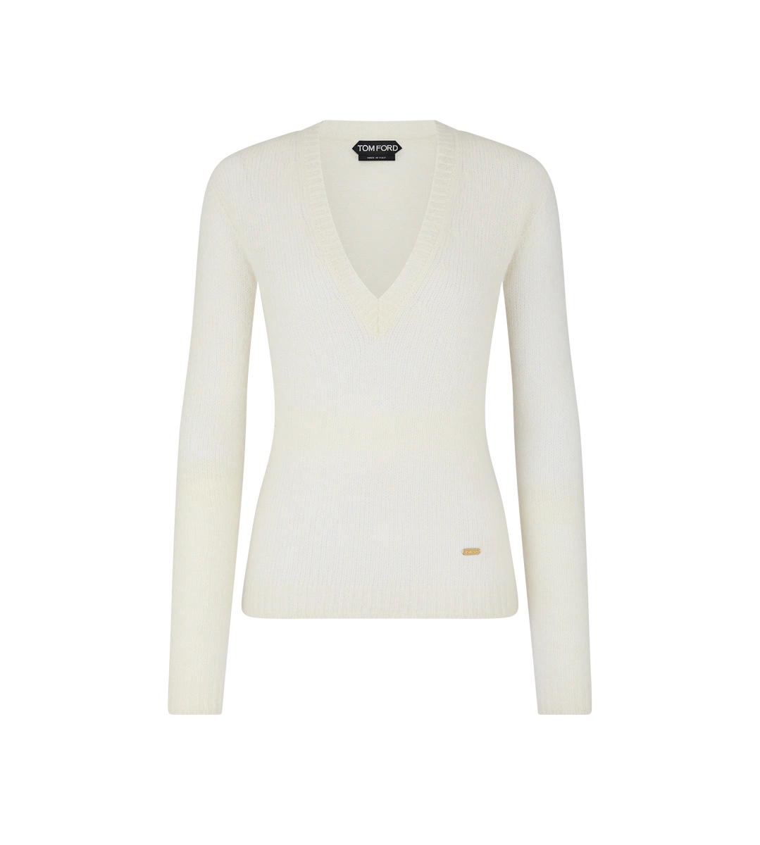 TOP DE PUNTO DE SEDA Y CACHEMIRA SIN COSTURAS CON CUELLO EN V