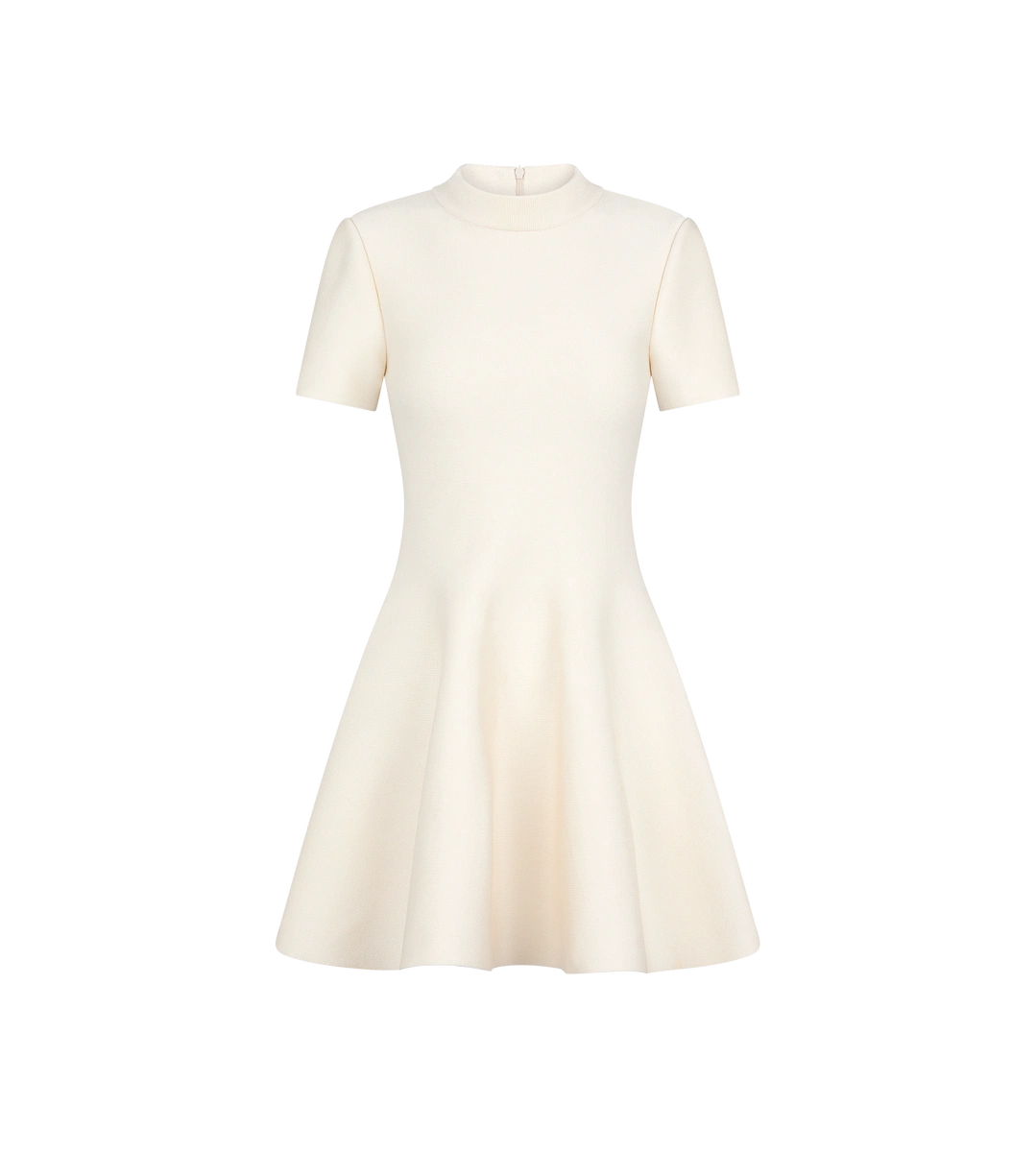 VESTIDO CORTO CON FALDA TULIPÁN Y CUELLO ALTO