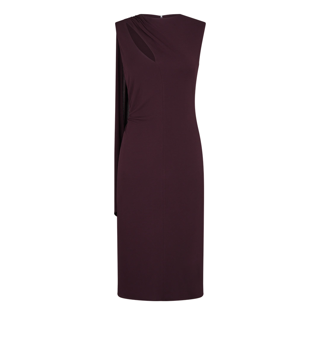 VESTIDO DE CÓCTEL CON ABERTURA Y DETALLE DE PAÑUELO