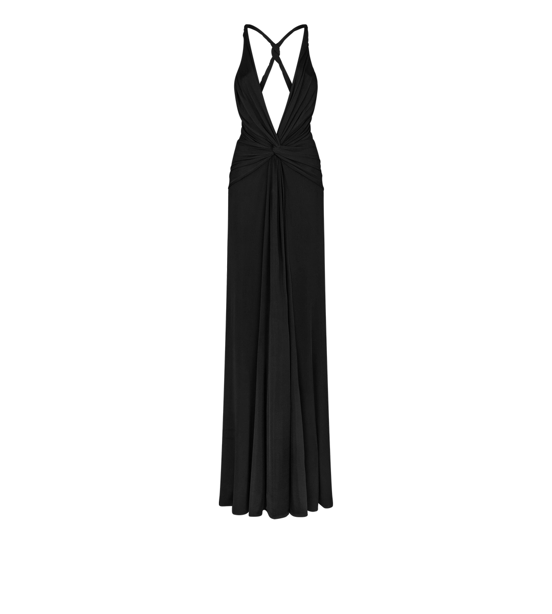 VESTIDO DE NOCHE CRUZADO CON CUELLO EN V