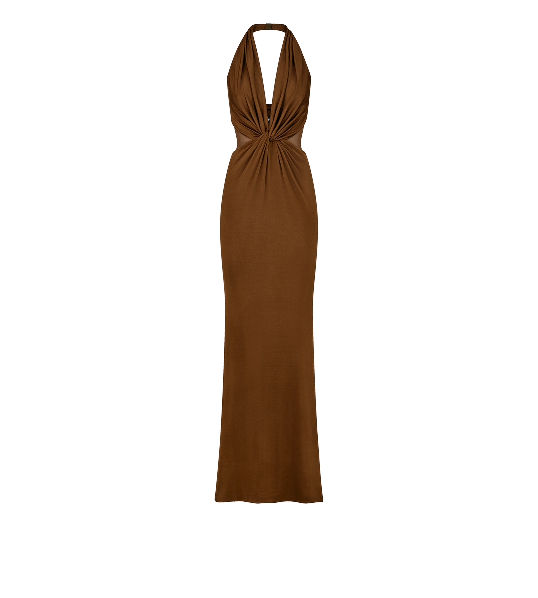 VESTIDO DE NOCHE CRUZADO DE JERSEY ELÁSTICO DE PUNTO