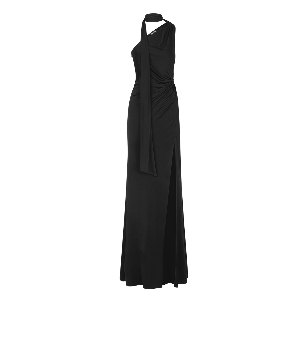 VESTIDO DE NOCHE DE UN HOMBRO CON DETALLE DE PAÑUELO VESTIDO DE NOCHE DE UN HOMBRO CON DETALLE DE PAÑUELO