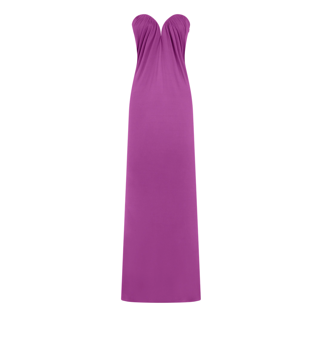 VESTIDO DE NOCHE DRAPEADO SIN TIRANTES