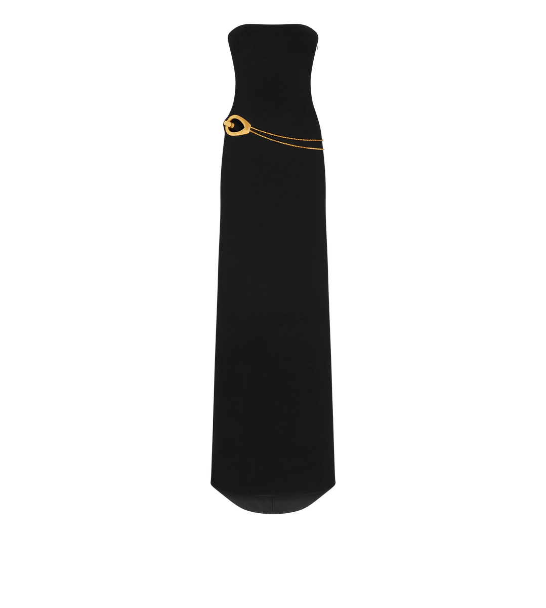 VESTIDO DE NOCHE SIN TIRANTES DE SABLE