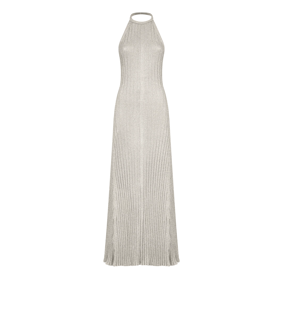 VESTIDO LARGO CON CUELLO HALTER, ESPALDA ABIERTA Y PLACA METÁLICA DE TOM FORD