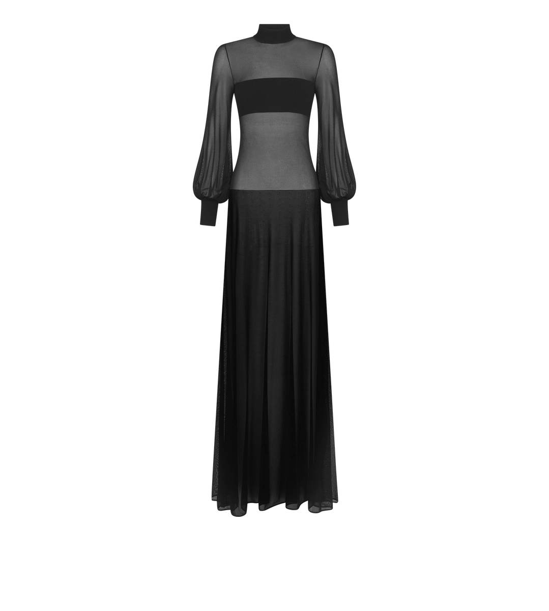 VESTIDO LARGO DE CUELLO ALTO