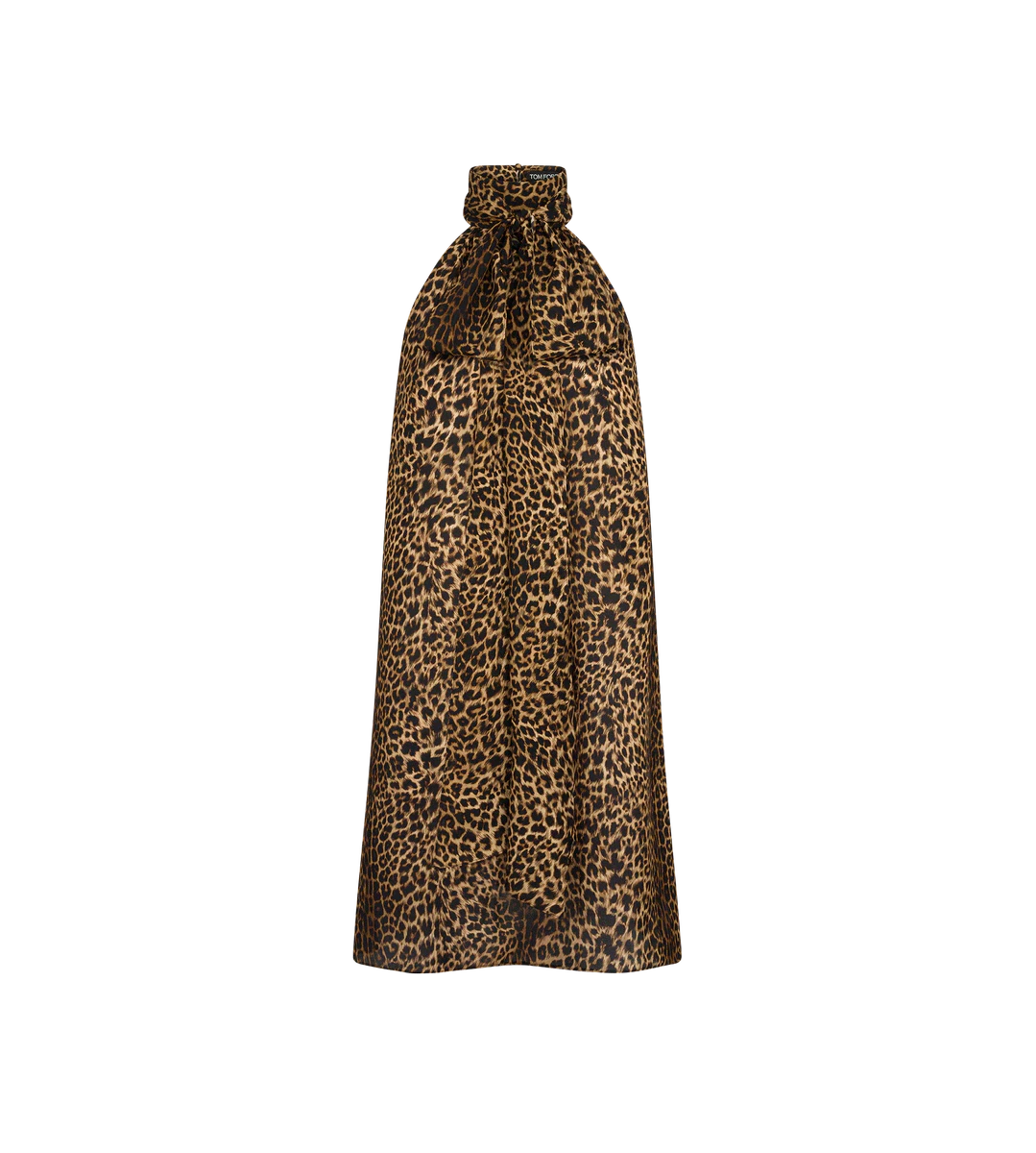VESTIDO LAVALLIERE SIN MANGAS CON ESTAMPADO DE LEOPARDO
