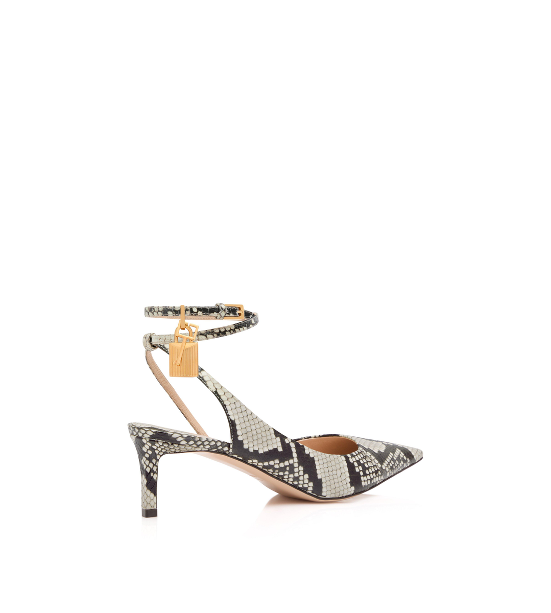 ZAPATO DESTALONADO CON CANDADO DE PITÓN ESTAMPADO ZAPATO DESTALONADO CON CANDADO DE PITÓN ESTAMPADO