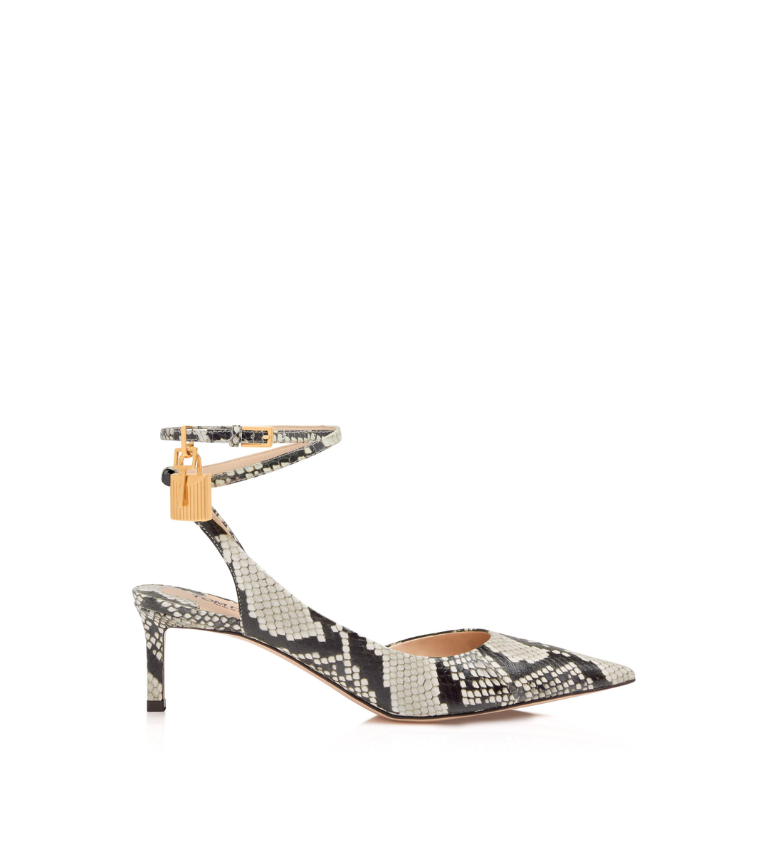 ZAPATO DESTALONADO CON CANDADO DE PITÓN ESTAMPADO